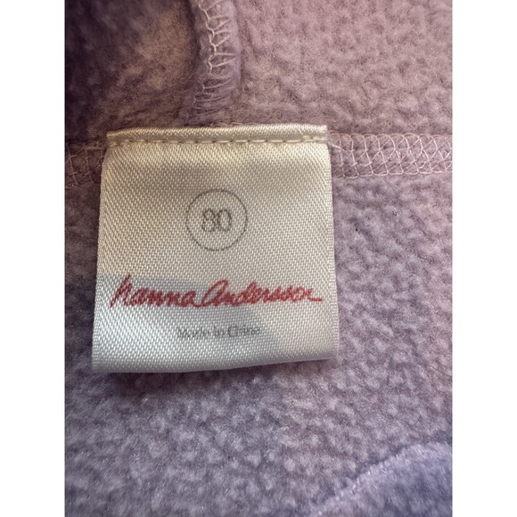Hanna Andersson Floral Lavender Zip Up Hooded Sleeper Playsuit Sz 30 / 12-18 Mos - Picture 3 of 4